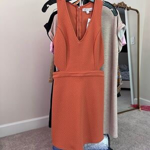 Abercrombie & Fitch Orange Plunge Sheath Dress
